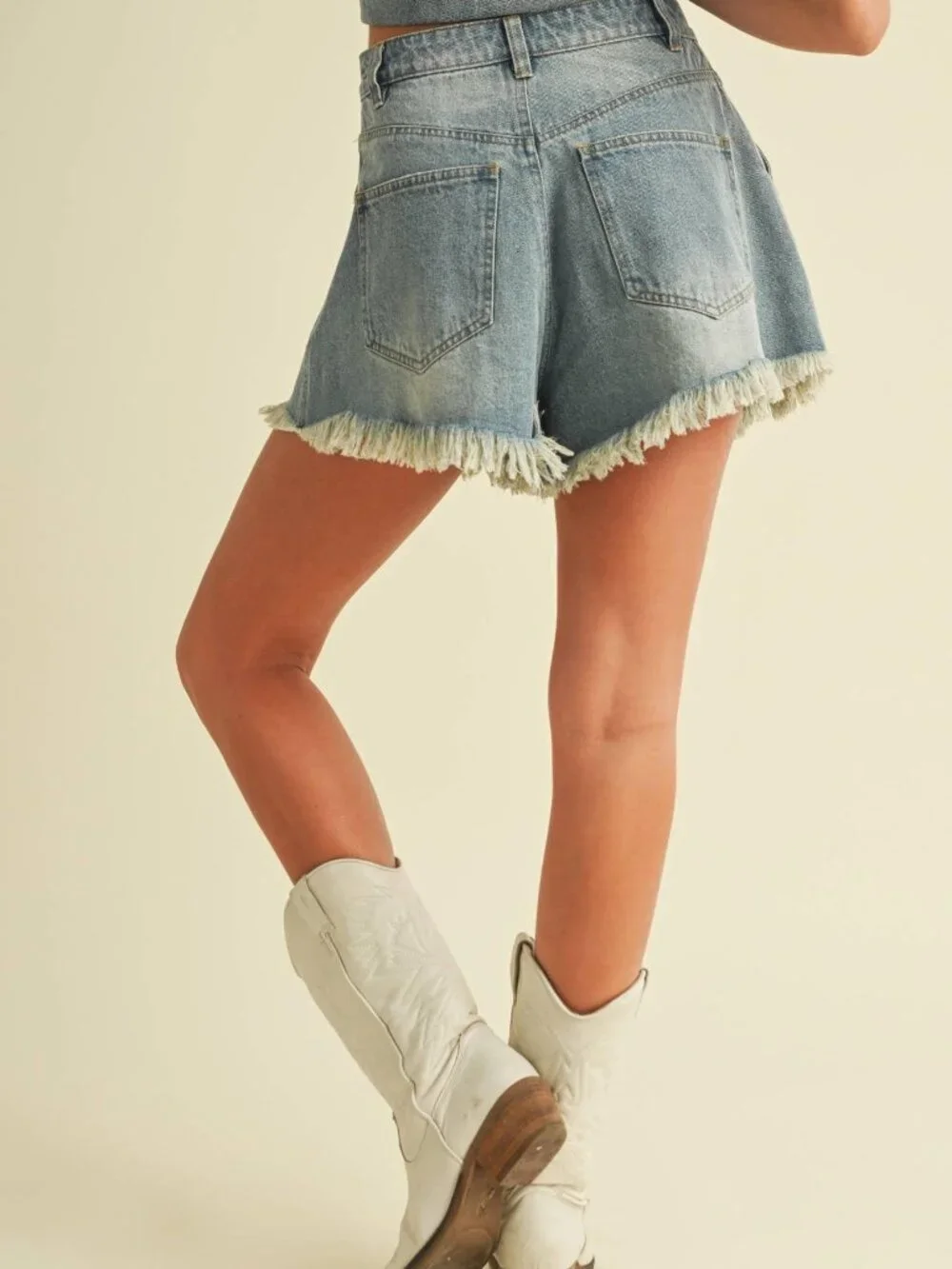 Raw Edge Denim Shorts